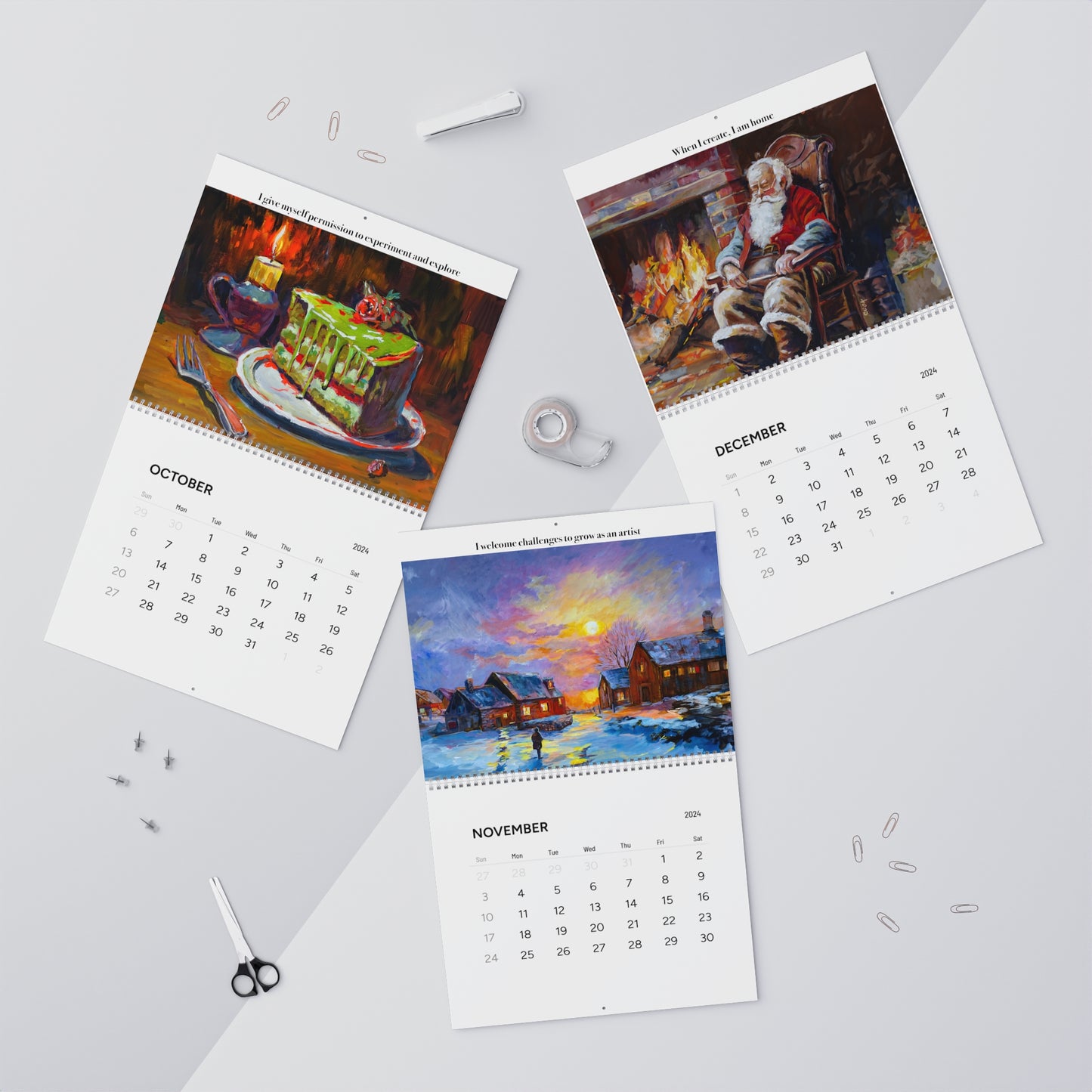 Ginger Cook's 2024 "Art & Optimism" Wall Calendars for 2024 - Two Sizes Available - DP
