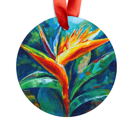 Bird of Paradise - Acrylic Ornament with Ribbon Ginger's Art and Gift Shop