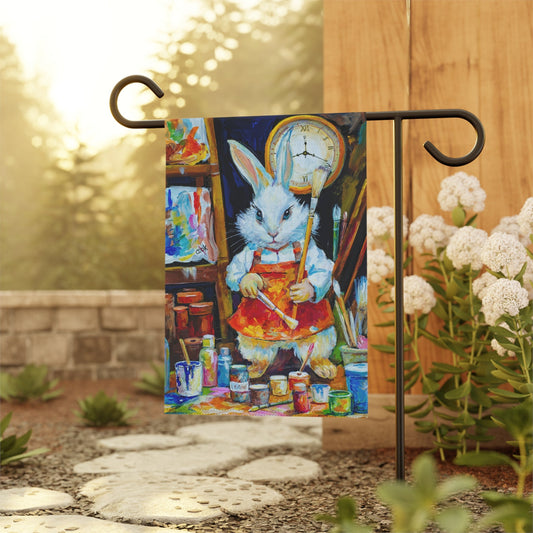 Bunny Artist Garden & House Banner - House Pole or Garden Pole Ginger's Art and Gift Shop