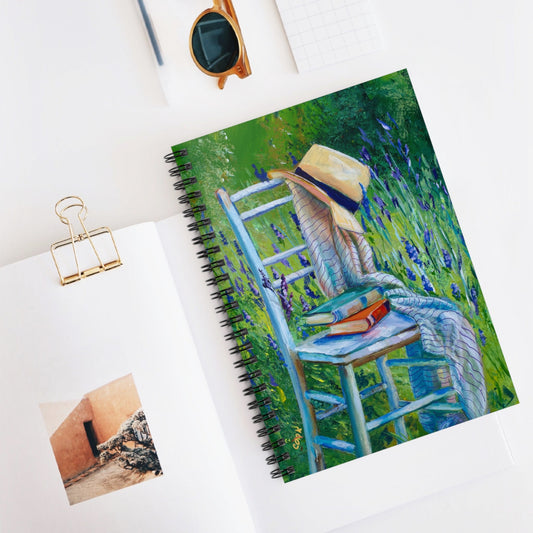 Garden Chair - Spiral Journal / Notebook Ginger's Art and Gift Shop