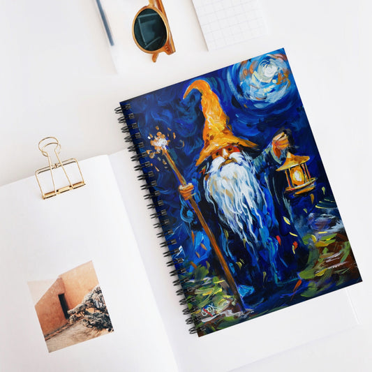 Gnome Wizard - Spiral Journal / Notebook Ginger's Art and Gift Shop
