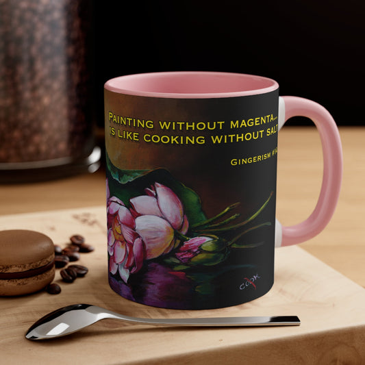 Lotus Blossom - Accent Coffee Mug, 11oz, DP Ginger's Art and Gift Shop