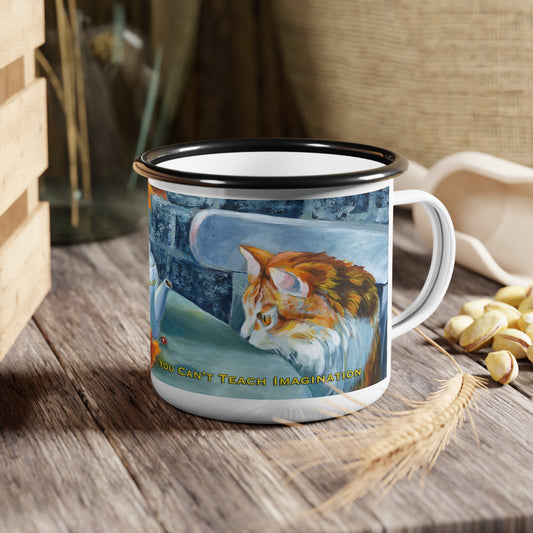 Tea Party Cat - Imagination Gingerism Enamel Camp Cup Ginger's Art and Gift Shop