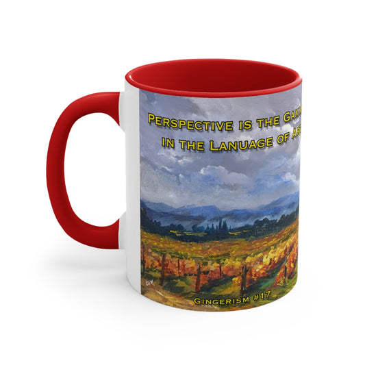 Vineyard in the Fall Perspective - Accent Coffee Mug, 11oz, DP Ginger's Art and Gift Shop