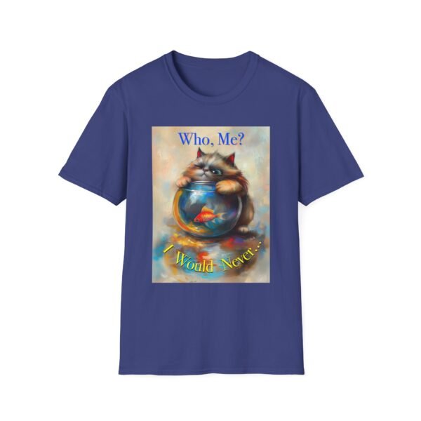 Playful Cat Graphic Tee - 'Who Me?' Coral Cotton Shirt - Unisex T-Shirt - Image 10