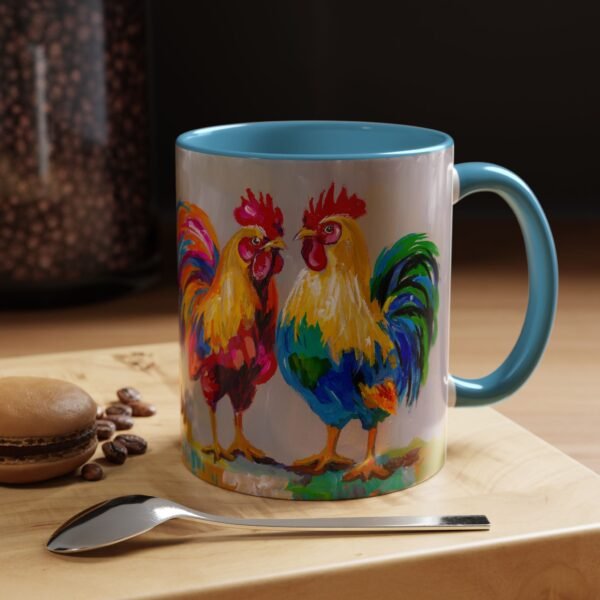 Majestic Morning Callers - Bold and Beautiful Roosters Accent Coffee Mug (11, 15oz) - 8 Different Colors