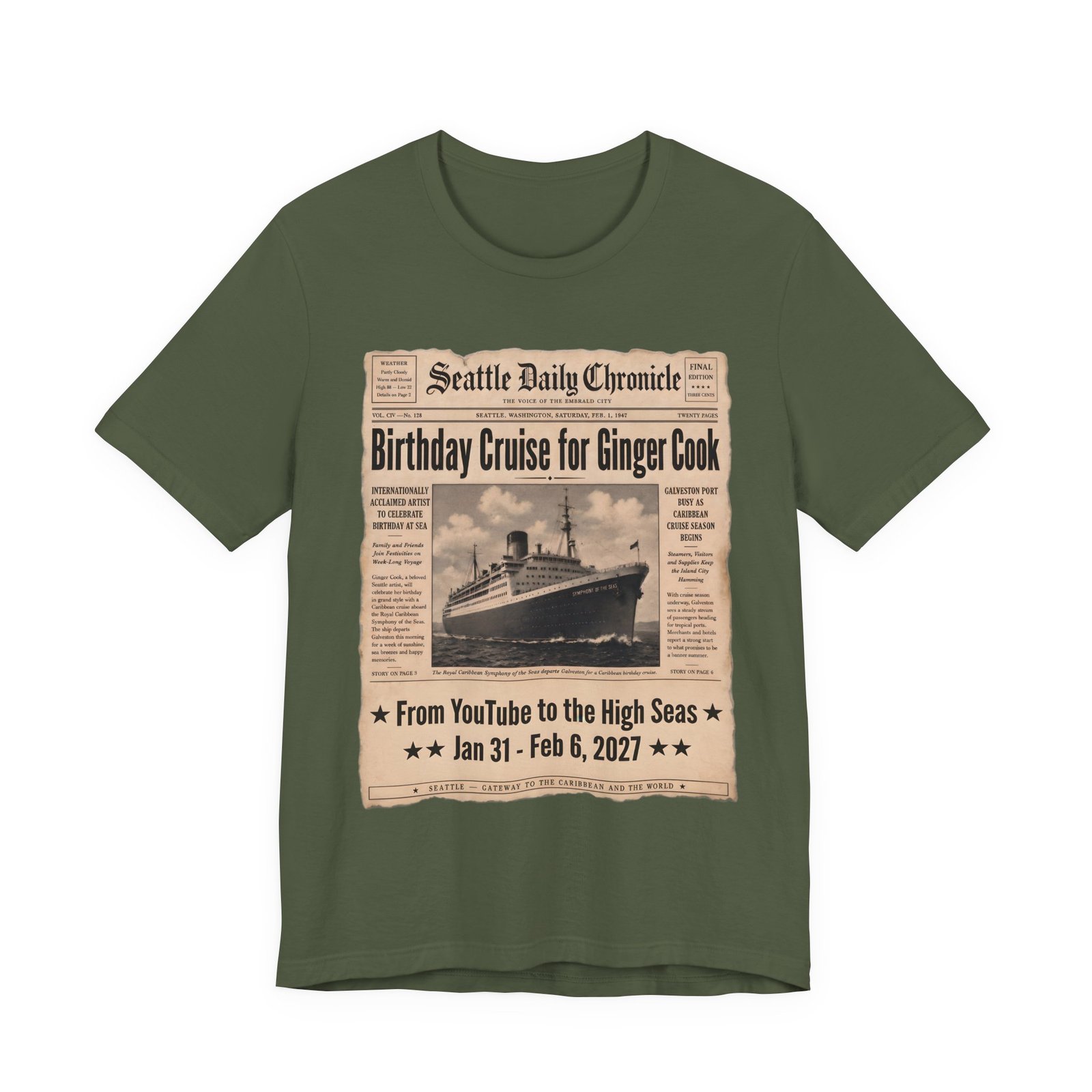 Ginger Cook 80th Birthday Cruise T-Shirt – Symphony of the Seas 2027 - Image 14
