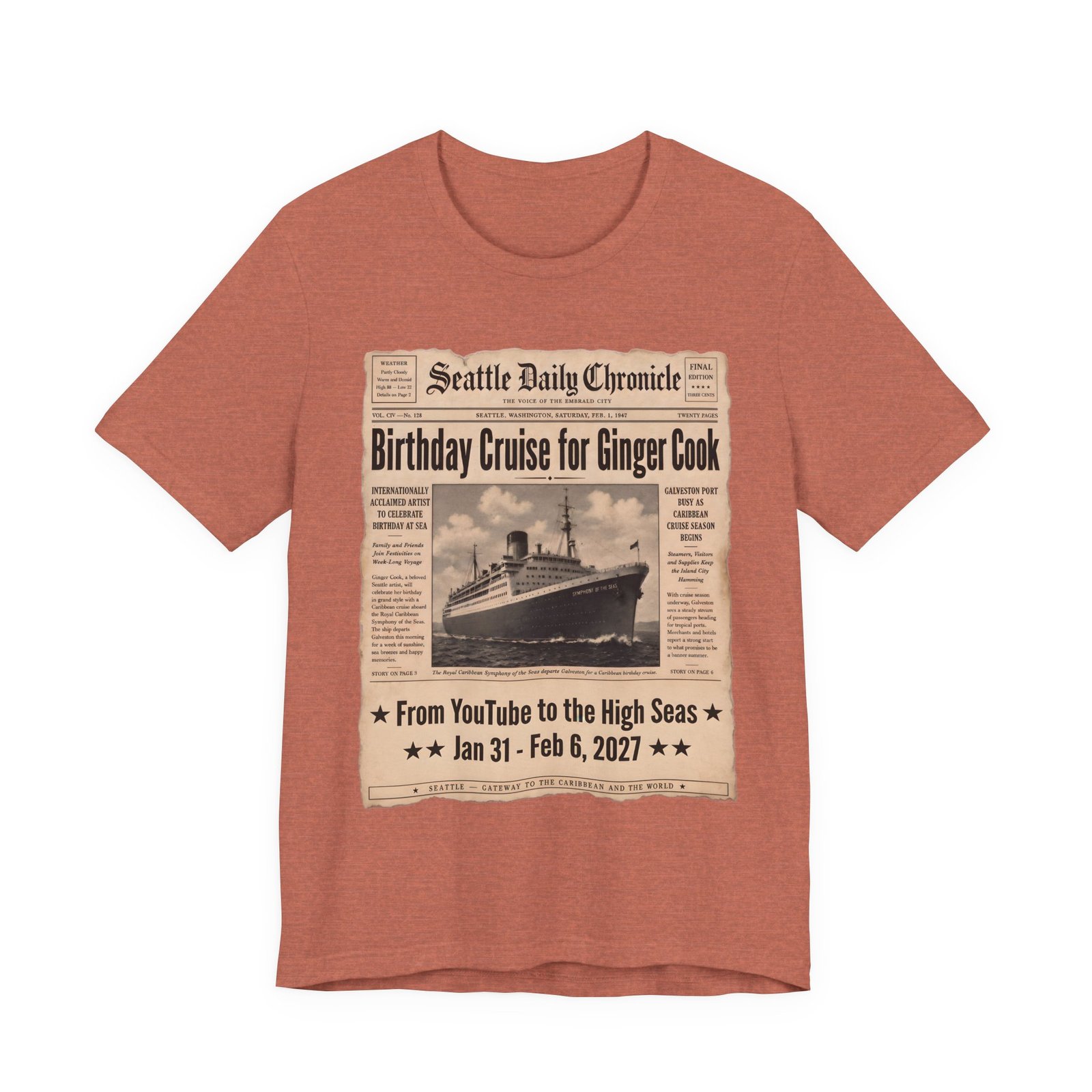 Ginger Cook 80th Birthday Cruise T-Shirt – Symphony of the Seas 2027 - Image 22