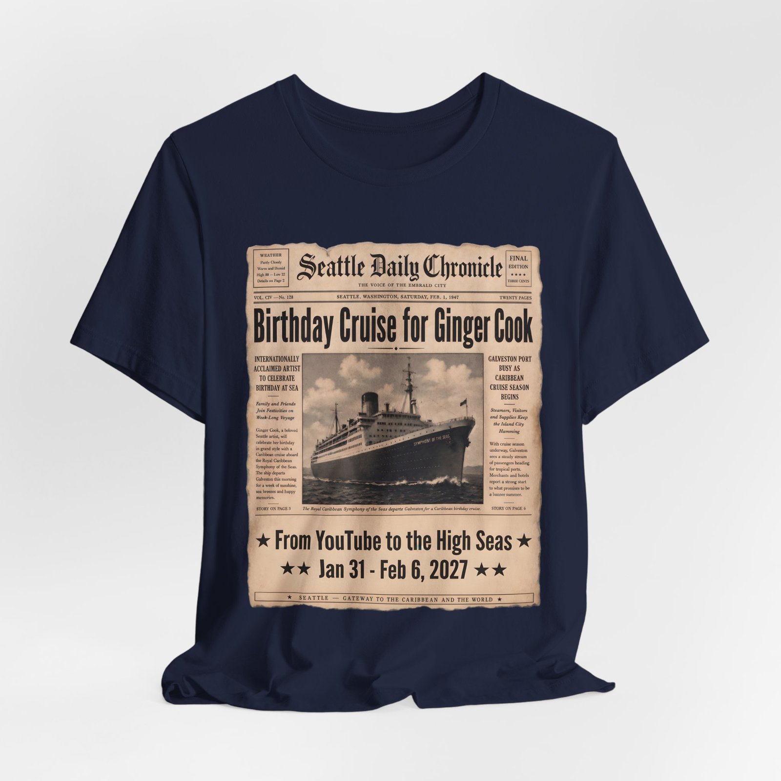 Ginger Cook 80th Birthday Cruise T-Shirt – Symphony of the Seas 2027 - Image 21