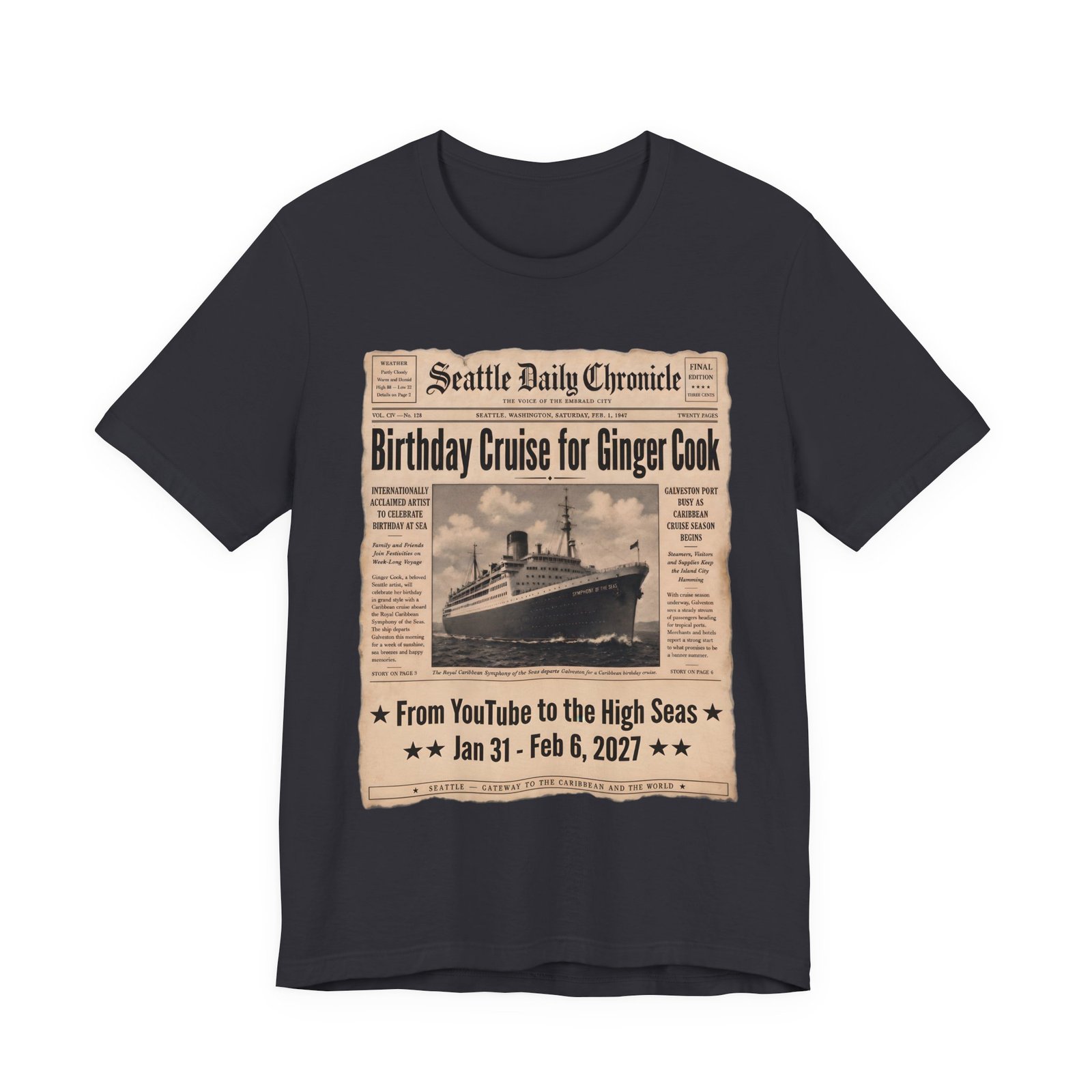 Ginger Cook 80th Birthday Cruise T-Shirt – Symphony of the Seas 2027 - Image 10