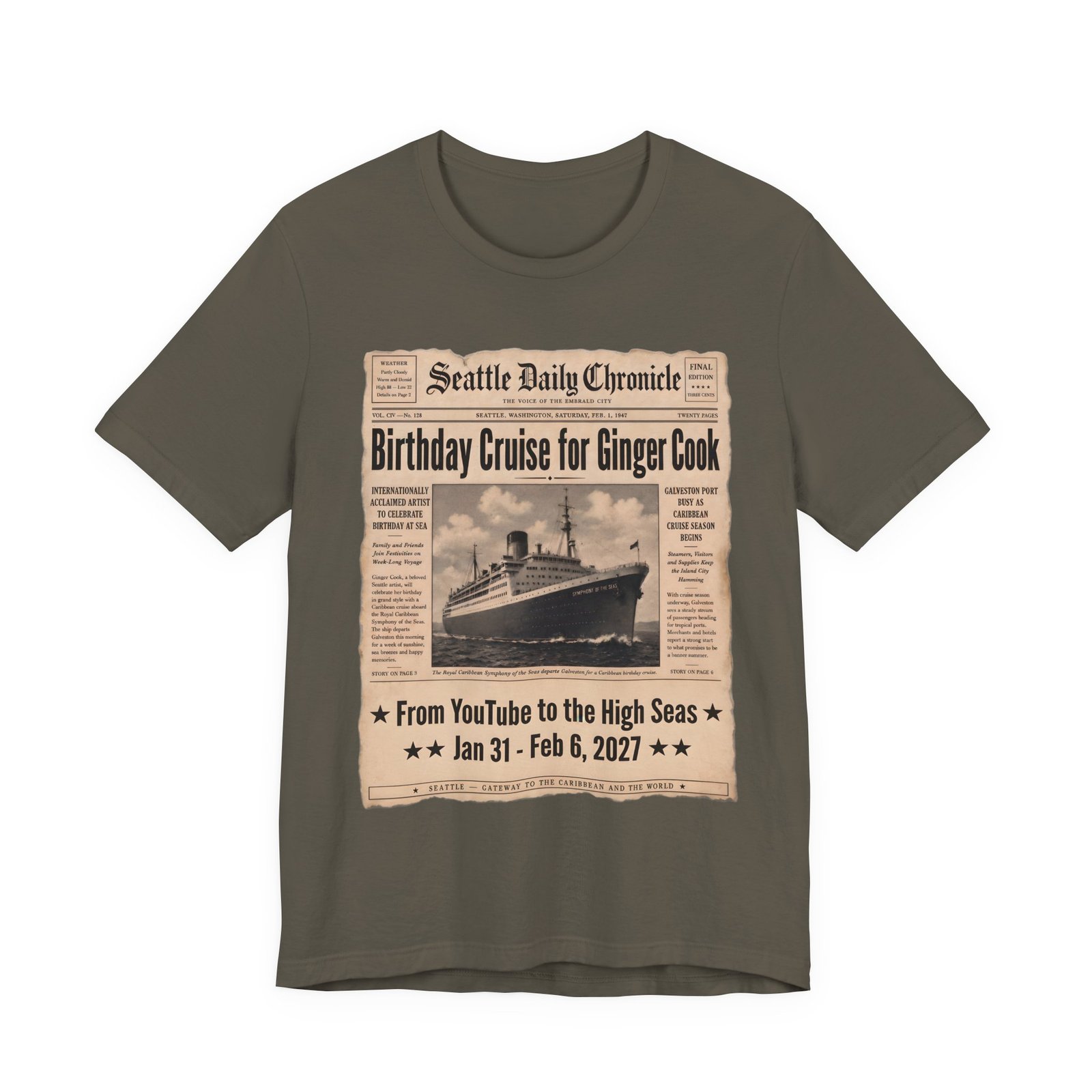 Ginger Cook 80th Birthday Cruise T-Shirt – Symphony of the Seas 2027 - Image 6