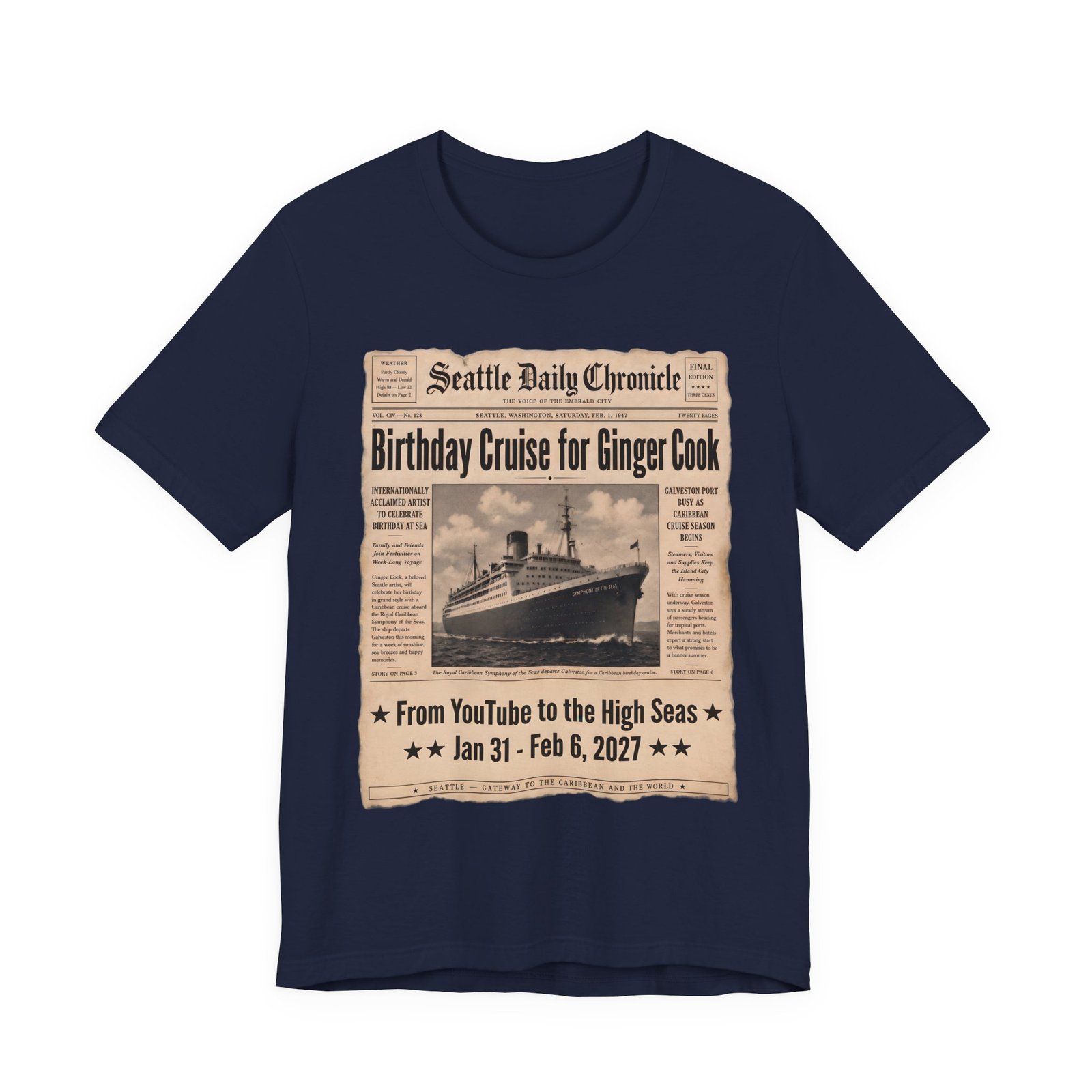 Ginger Cook 80th Birthday Cruise T-Shirt – Symphony of the Seas 2027 - Image 18