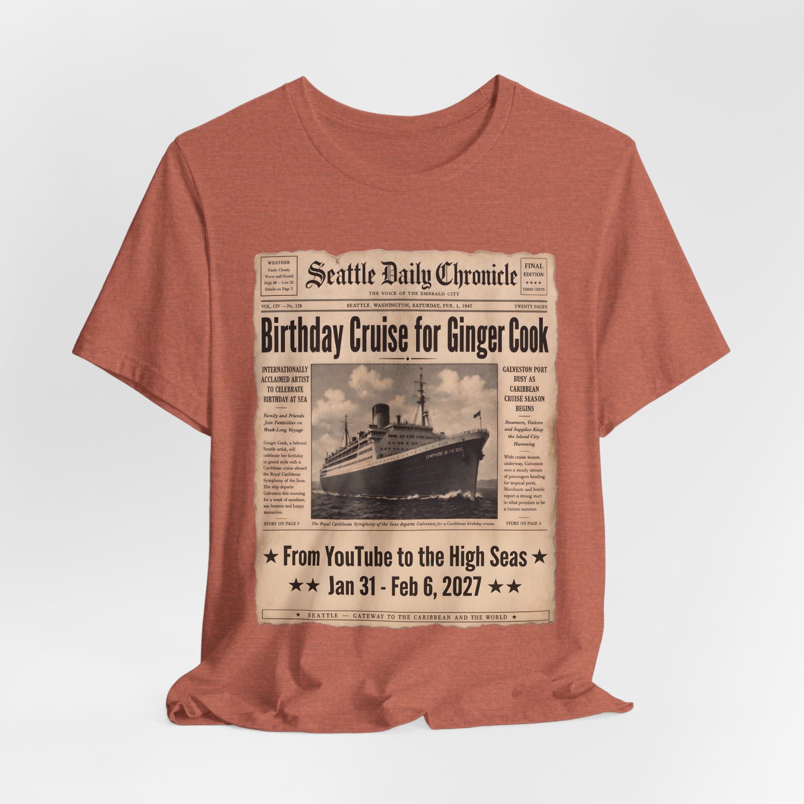 Ginger Cook 80th Birthday Cruise T-Shirt – Symphony of the Seas 2027 - Image 25