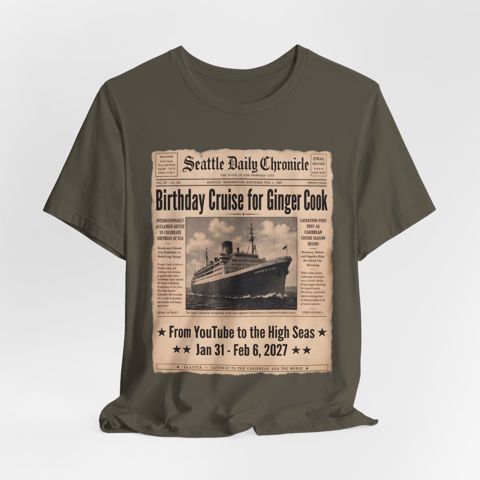 Ginger Cook 80th Birthday Cruise T-Shirt – Symphony of the Seas 2027 - Image 9