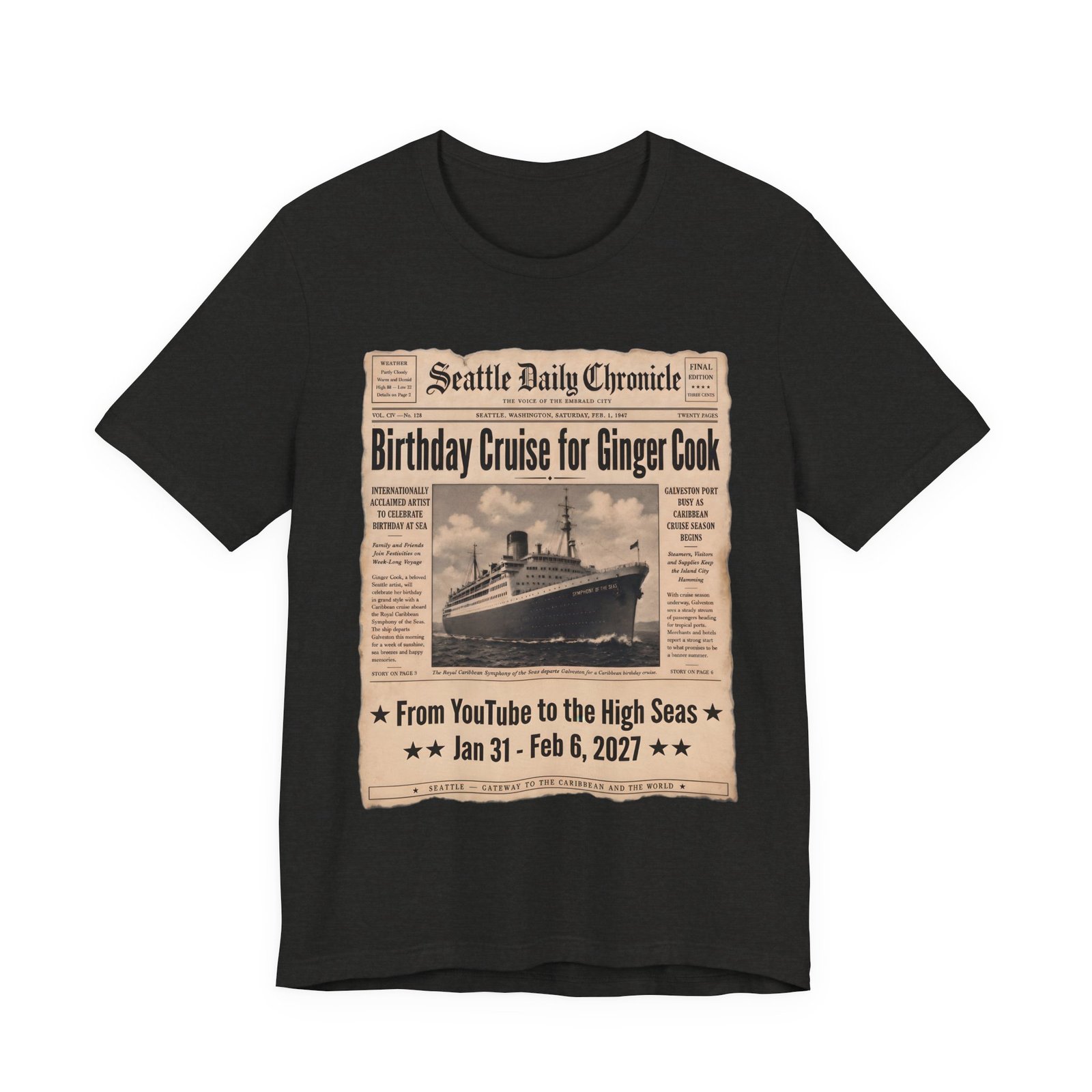 Ginger Cook 80th Birthday Cruise T-Shirt – Symphony of the Seas 2027 - Image 38