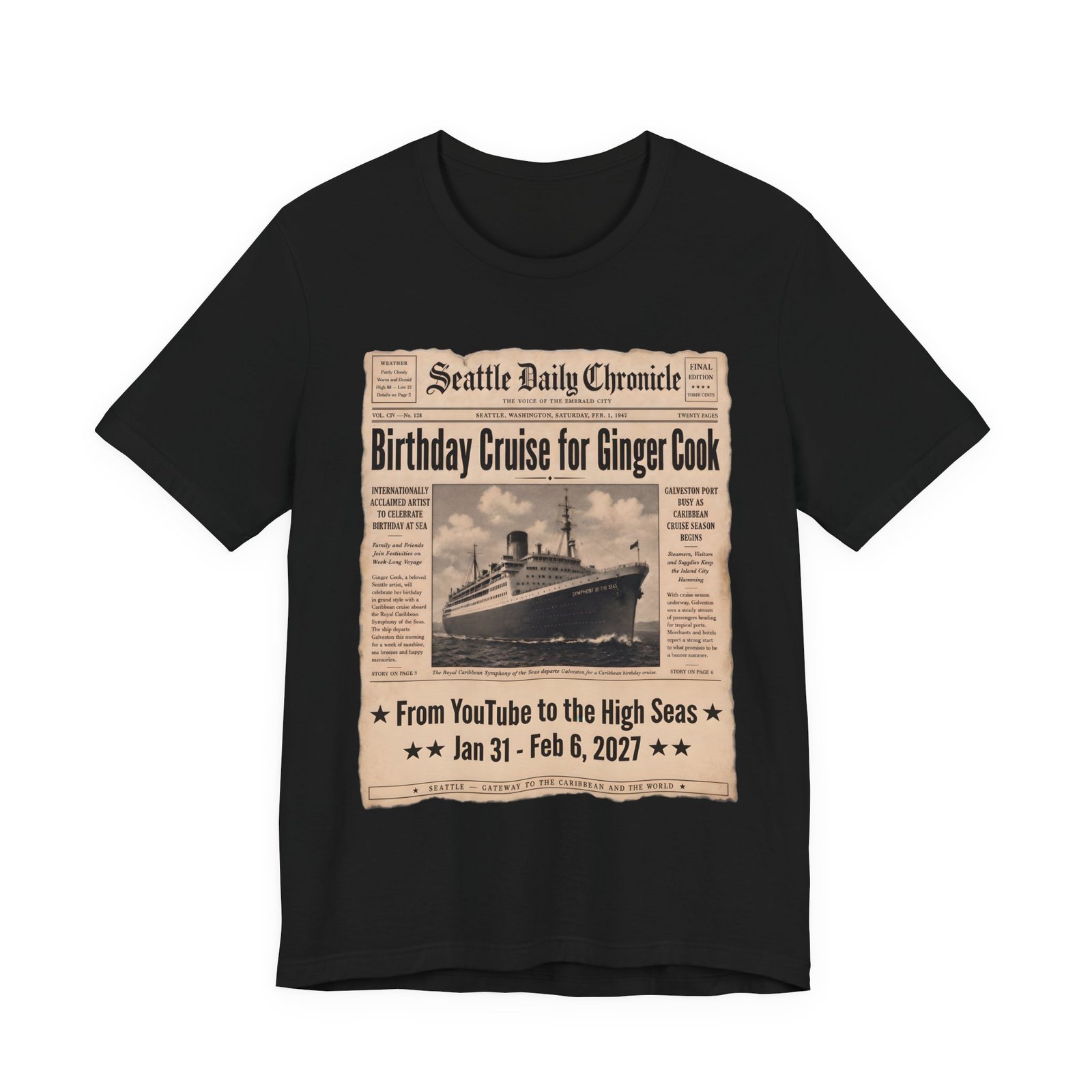 Ginger Cook 80th Birthday Cruise T-Shirt – Symphony of the Seas 2027
