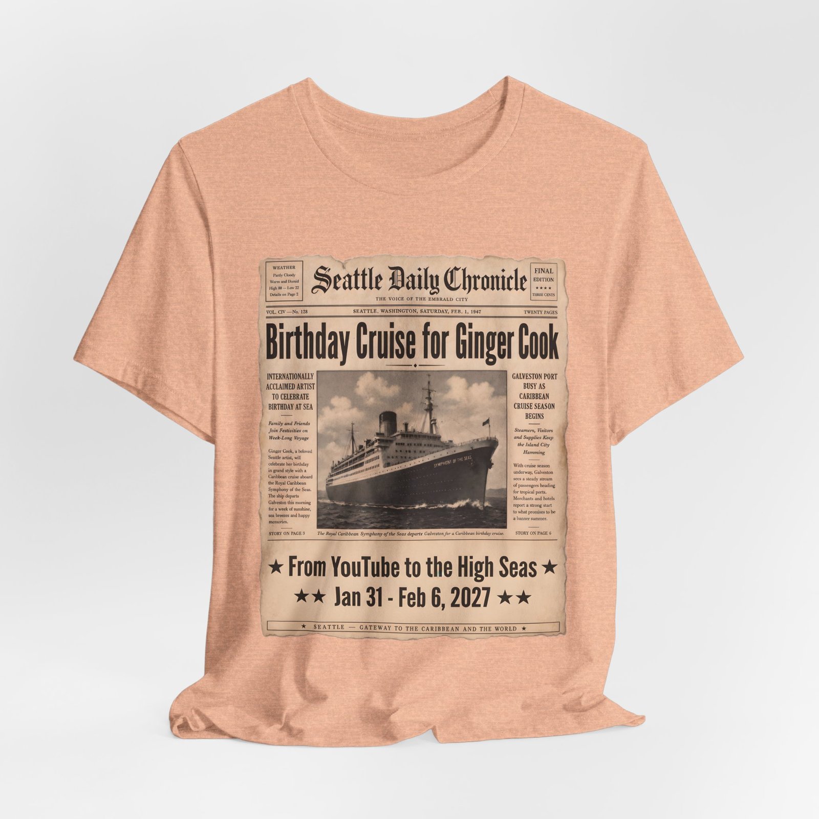 Ginger Cook 80th Birthday Cruise T-Shirt – Symphony of the Seas 2027 - Image 33