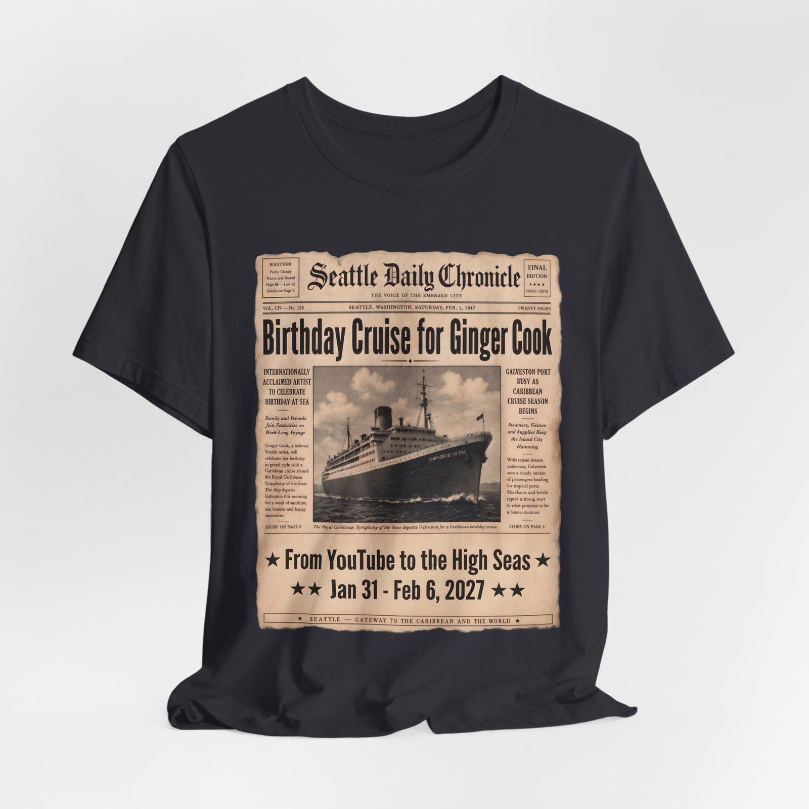 Ginger Cook 80th Birthday Cruise T-Shirt – Symphony of the Seas 2027 - Image 13