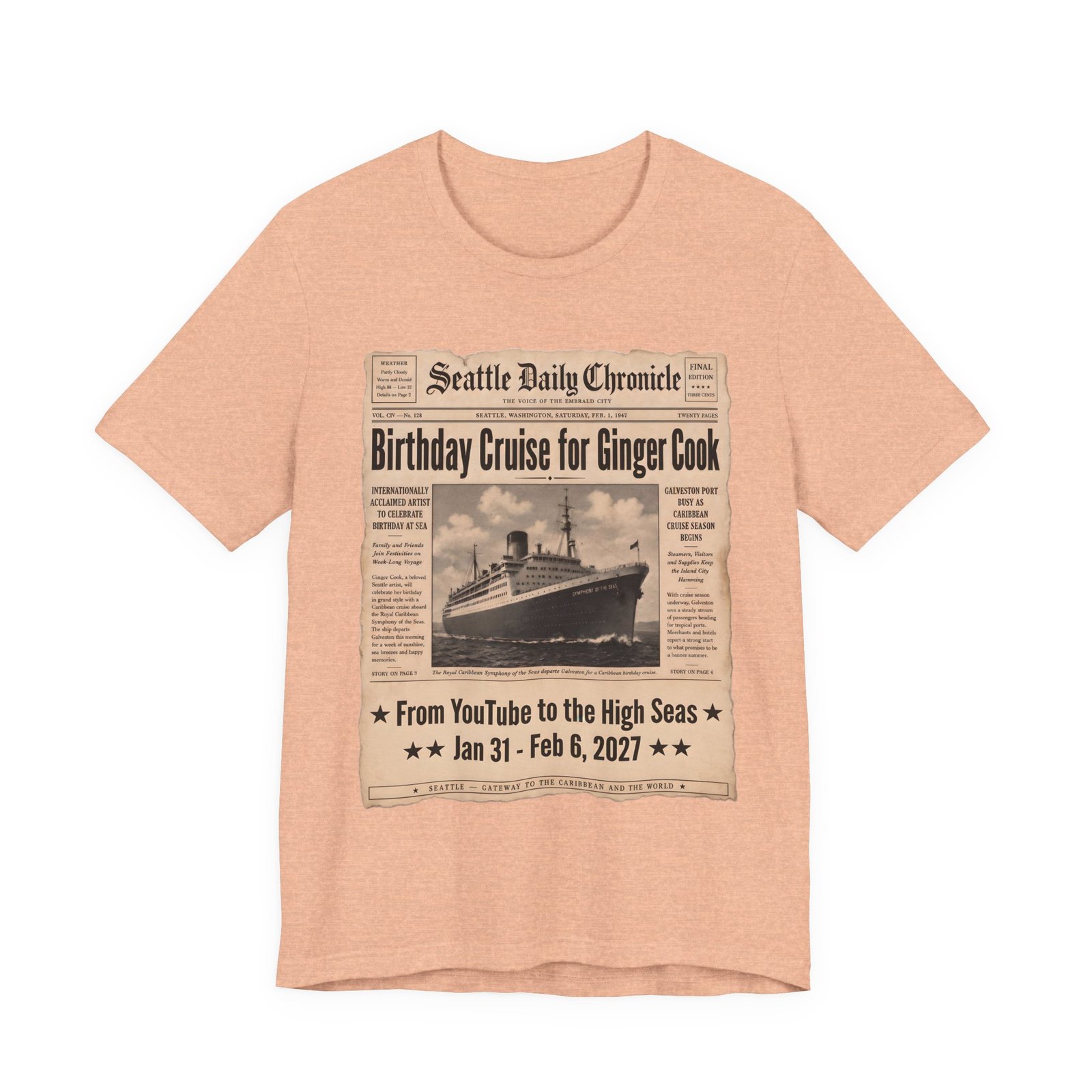 Ginger Cook 80th Birthday Cruise T-Shirt – Symphony of the Seas 2027 - Image 30