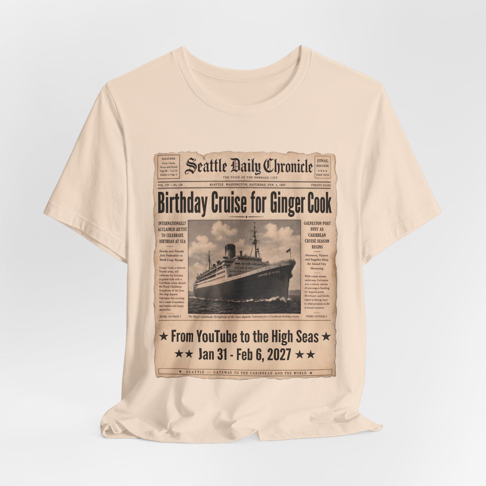 Ginger Cook 80th Birthday Cruise T-Shirt – Symphony of the Seas 2027 - Image 29