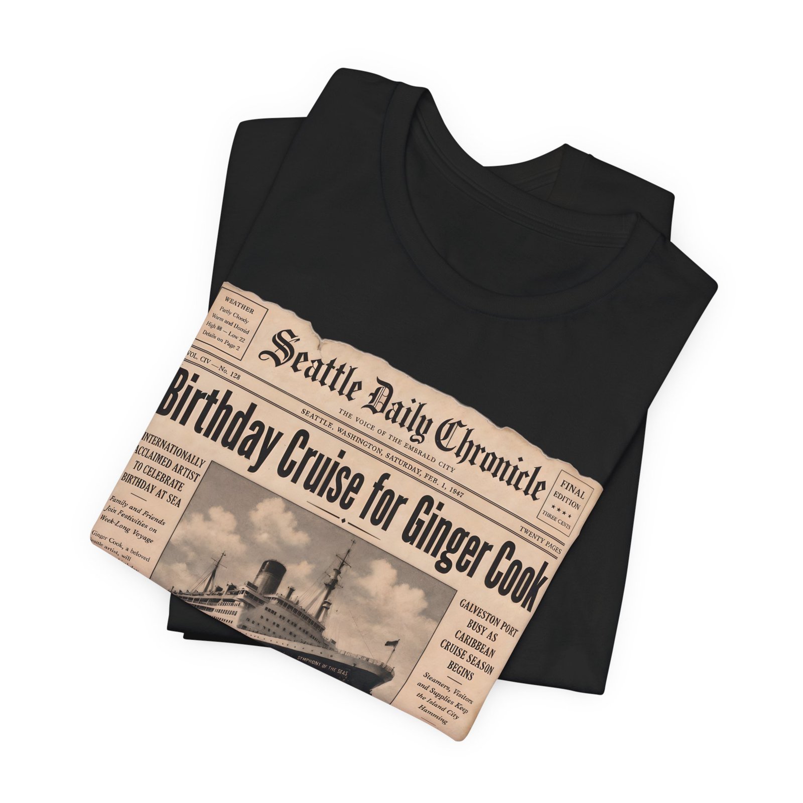 Ginger Cook 80th Birthday Cruise T-Shirt – Symphony of the Seas 2027 - Image 3